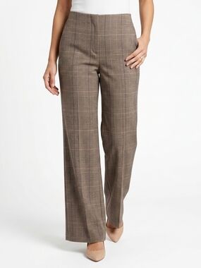 Point Zero Women's  Wide-Leg Plaid Dress Pants Dark Academia Corporate‎ Chic